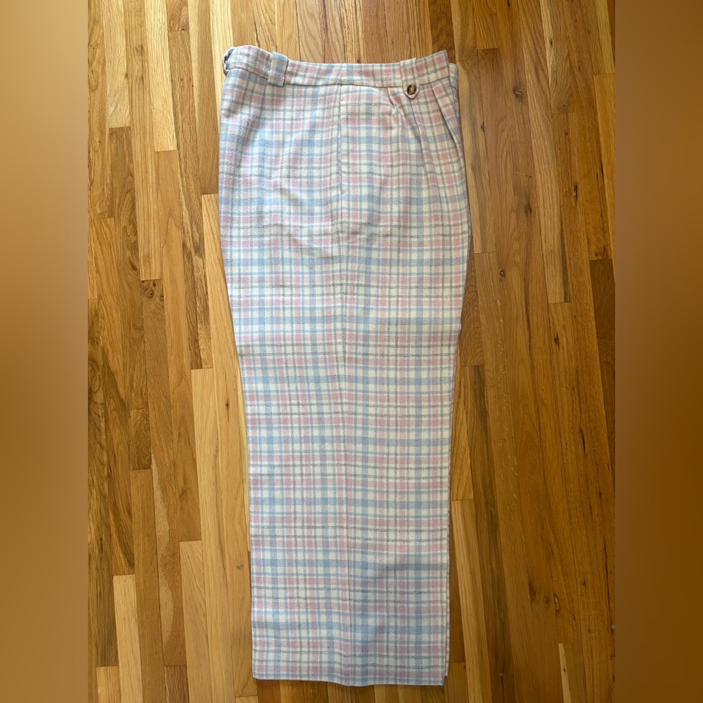 Sezane Plaid Trousers in Pastel Shades - Picture 4 of 12